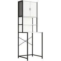 VCM Waschmaschinenschrank Edino ca. 64x189x48cm Weiß/Schwarz