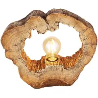 GLOBO LED Tischleuchte Baumscheibe, Holzoptik H 25,5 cm