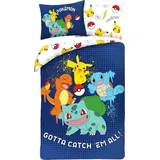 Halantex Pokémon Bettwäsche Blau 140 x 200 cm + 70 x 90 cm
