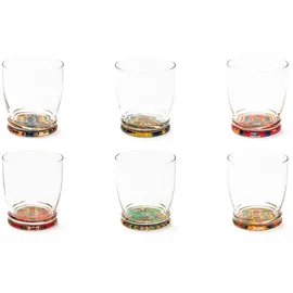 Excelsa Trinacria Set 6 Gläser mit dekoriertem Boden, Ml. 340, Durchmesser 8 cm, Glas