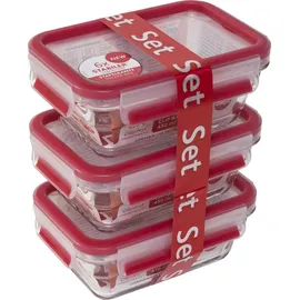 Emsa Clip & Close rechteckig transparent 0,45 l 3-teiliges Set