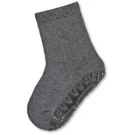 Sterntaler Fli Fli SOFT uni - Unisex Fliesen Flitzer einfarbig - warme Stoppersocken Baby mit Innenfrottee - elastische Baby und Kinder Strümpfe mit Anti-Rutsch-Sohle, anthrazit melange, Größe 28 - 28