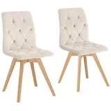 Andas »Rania«, Set, 6 St., Samtoptik, im 2er/4er/6er Set, Massivholzbeinen, beige