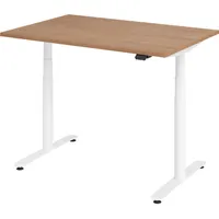 Bümö Schreibtisch, Nussbaum, Weiß, Nachbildung,Nussbaum, Rechteckig, 80x72x120 cm, FSC
