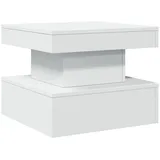 vidaXL Couchtisch mit LED-Leuchten Weiß 50x50x40 cm