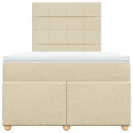 vidaXL Boxspringbett mit Matratze Creme 120x200 cm Stoff vidaXL