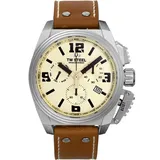 TW STEEL Swiss Canteen Herren 46mm Quarzchronographenuhr mit braunem Lederarmband