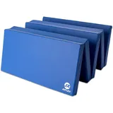 Jeflex - blaue klappbare Weichbodenmatte & Turnmatte 250 x 100 x 8 cm MADE IN GERMANY/Faltbare Gymnastikmatte/platzsparende Fitnessmatte & Faltbare Yogamatte/dicke Sportmatte für Kinderzimmer