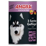 Amora Dog Fleisch Pur mit 3 Sorten Geflügel 400g (Menge: 6 je Bestelleinheit)