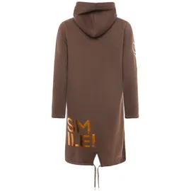 Zwillingsherz Kurzmantel "Alissa Shiny", Damen, Gr. S/M, braun, Sweatware, Obermaterial: 50% Baumwolle, 50% Polyester, bedruckt, bestickt, unifarben, bequem ca.