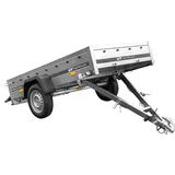 UNITRAILER Auto Anhänger Garden Trailer 230 Kipp – PKW Anhänger 750KG, 230cm x 125cm Transportfläche, Robuste Struktur Aus Verzinktem Stahl, Klappbarer Deichsel