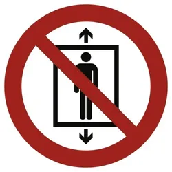 Personenbeförderung verboten ISO 7010, Folie, Ø 200 mm