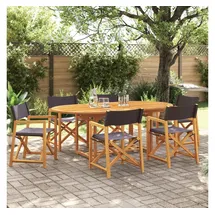 vidaXL Gartenstuhl 53,5 x 60 x 85,5 cm grau/silber 6 St.