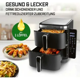 GOURMETmaxx FryUp Vertikale Doppelkammer Schwarz 15472