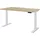 assmann büromöbel ASSMANN Elektrisch höhenverstellbarer Kinderschreibtisch JUNIOR Curved Eiche Natura Weiß, Memoryfunktion, Kollisionsschutz, 2-fach-Motorik - Braun