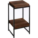 Mendler Blumentisch HWC-K71, Blumenregal Beistelltisch Pflanzregal, MVG-zertifiziert MDF Metall dunkelbraun, 61cm