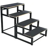 RAMROXX Hundetreppe 4 Stufen Schwarz