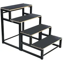 RAMROXX Hundetreppe 4 Stufen Schwarz