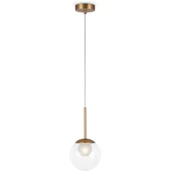 Licht-Erlebnisse Pendelleuchte Cora Gold Transparent Metall Glas 1x G9 bis 20W LE116313