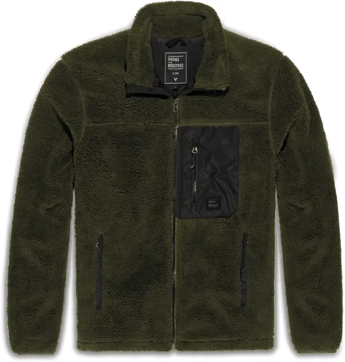 Vintage Industries Kodi Sherpa, veste polaire - Olive - L