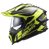 LS2 MX701 Explorer Alter, Endurohelm - Matt Schwarz/Neon-Gelb/Grau - S