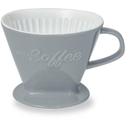 Creano French Press Kanne Creano Porzellan Kaffeefilter (Steingrau), Filter Größe 4 für Filtertü, Manuell 4 grau