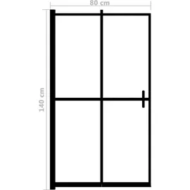 vidaXL Faltbare Duschkabine ESG Schwarz 80x140 cm