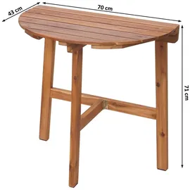 MCW Klapptisch 71 x 70 x 43 cm Braun