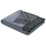 Tagesdecke - Plaid blau-grau