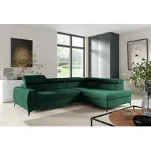 Fun Möbel Ecksofa Schlafsofa Sofa Toronto Stoff Element Dunkelgrün Ottomane Rechts