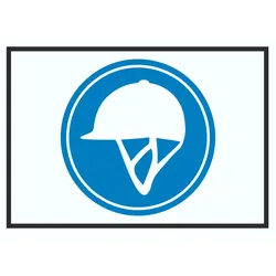 Reiten nur mit Helm Symbol Schild A0 (841x1189mm)