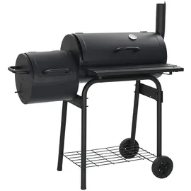 vidaXL Klassischer Holzkohlegrill BBQ Smoker 45366 mit Stahltisch