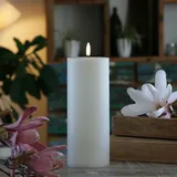 uYuni LED Kerze THEA Echtwachs Timer H: 20cm D: 7,8cm weiß bis zu 1000Std.