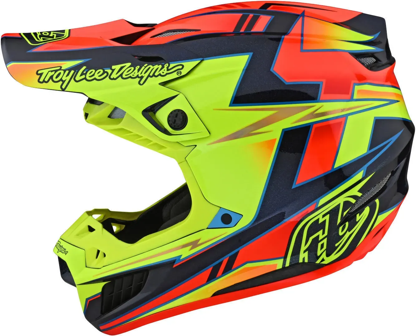 Troy Lee Designs SE5 MIPS Composite Graph 2022 Motorcross helm, blauw-geel, S Voorman