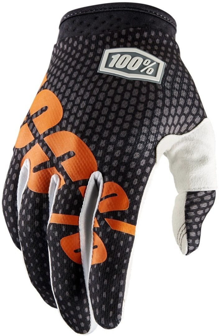 100% iTrack Dot Motorcross handschoenen, zwart-oranje, S