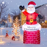 Uten Aufblasbarer Weihnachtsmann 210cm mit Beleuchtung aussen und Innen Weihnachtsfiguren Weihnachtsdeko