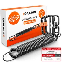 Schwingfeder für Hängesessel Angenehmes Schwingen durch 360° Feder mit Drehwirbel - Extra sicheres Stahlfeder Set mit 2 karabinerhaken