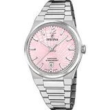 Festina Swiss Made Armbanduhr Edelstahl 316L Silber - Quarzwerk - Kratzfestes Saphirglas - Wasserdicht 10 ATM - Datum F20052/3 Rive Collection