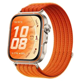 Huawei Watch Fit 5 Pro BT 44 mm Titangehäuse Weiß Nylonarmband Orange