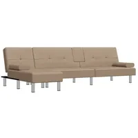 vidaXL Schlafsofa in L-Form Cappuccino-Braun 255x140x70 cm Kunstleder