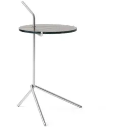 &Tradition - Halten Side Table SH9, Rauchglas / Edelstahl poliert