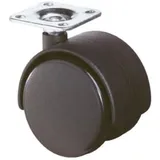 BS Rollen Kunststoff-Doppelrolle F75 40 schwarz m. Platte