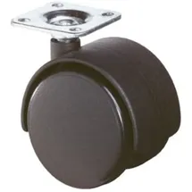 BS Rollen Kunststoff-Doppelrolle F75 40 schwarz m. Platte