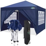 COBIZI Pavillon 3x3, Faltpavillon 3x3 Wasserdicht Stabil Winterfest|8X Heringe|4X Windseil|UV-Schutz 50+|Hoch Dichte Plane|Pop up Pavillon Klappbar 3x3m Zelt 3x3 Partyzelt(Navy Blau)