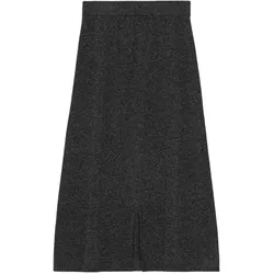 Midirock MOSHI MOSHI MIND "moshi moshi mind Skirt Elma", Damen, Gr. L, charcoal melange, Obermaterial: 100% Wolle, Röcke