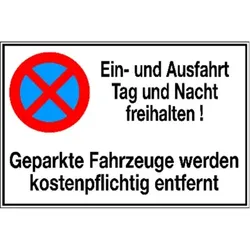Symbol Ein- und Ausfahrt Alu geprägt