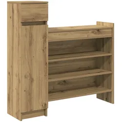 vidaXL Schuhschrank Handgefertigte Eiche 100,5x28x100 cm Ingenie Holz