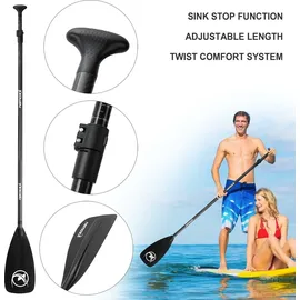 Nemaxx Carbon Speed SUP Paddel 3-teilig 702 g schwarz