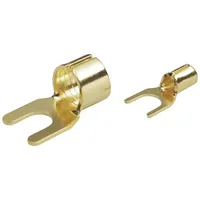 TRU Components 1577786 Gabelkabelschuh 6mm2 Loch-Ø=7mm Unisoliert Gold