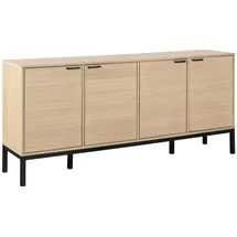 Actona Sideboard 180 x 80 x 40 cm Beige / Schwarz / Weiß